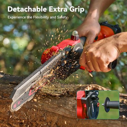 Mini Chainsaw Cordless, 8 Inch & 6 Inch Electric Chainsaw Battery Powered, 1000W Brushless Handheld Power Chain Saw with 2 Batteries, Small Tree Saw for Branch Trimming Wood Cutting