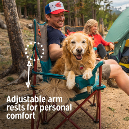 Kelty Low Loveseat Oversized 2-Person Heavy Duty Folding Camp Chair, Double Seat for Soccer Games, Tailgating, Beach Days (Low Height/Dark Shadow)