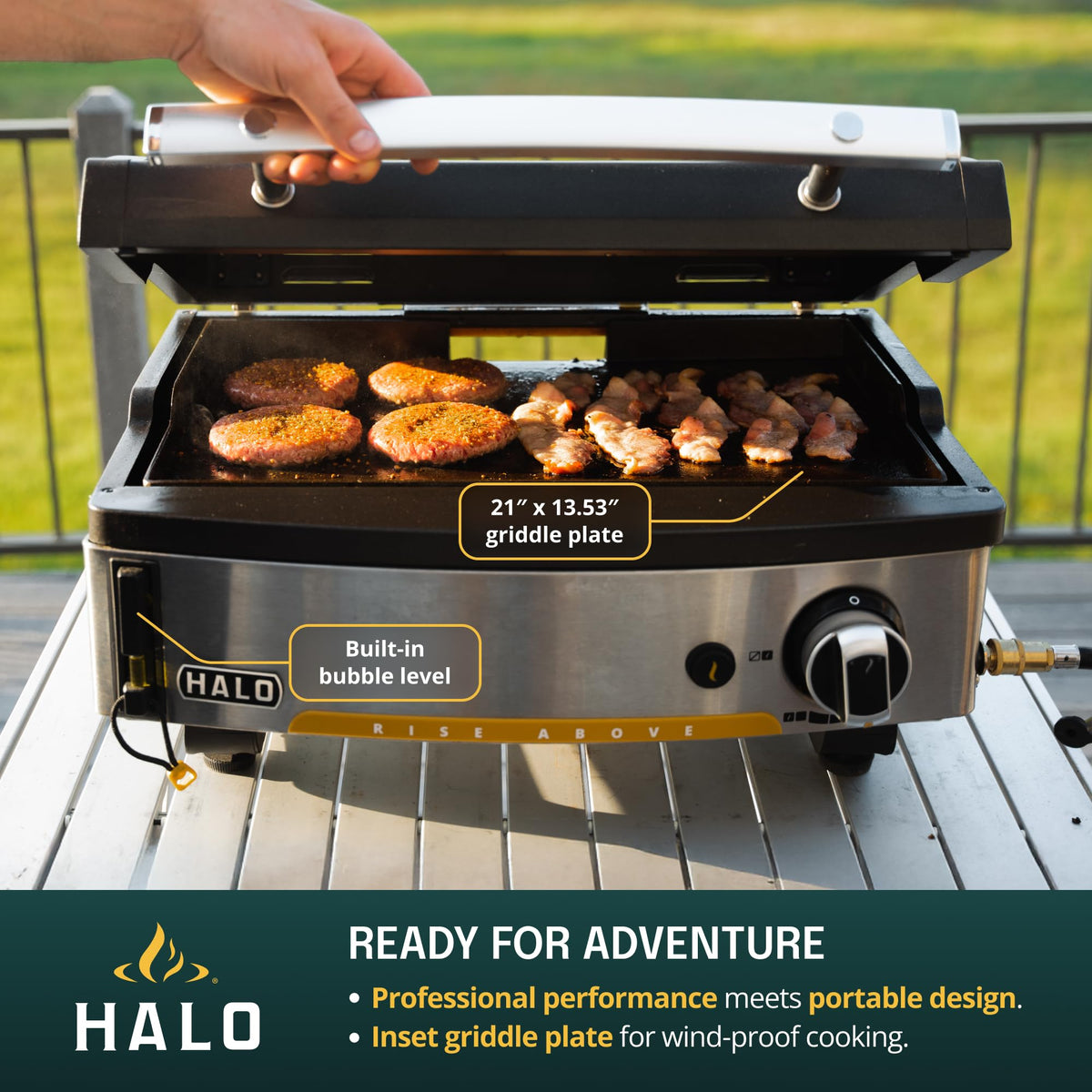 HALO Elite4B Outdoor Griddle, 4-Burner, 720 sq. in. Wind-Resistant Propane Cooking Surface
