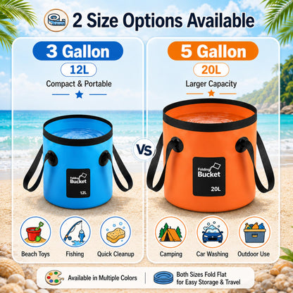 3 Gallon 4 Pack Collapsible Bucket, Foldable Water Bucket with Handles, Portable Camping Buckets for Fishing, Hiking, Cleaning, Outdoor & Travel Use (Multicolor)