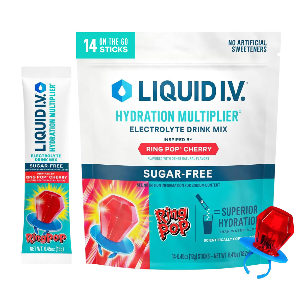 Liquid I.V. Sugar Free Electrolytes, Strawberry Watermelon, 14 Count