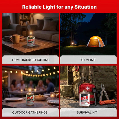 Emergency Candles 150 Hours, Liquid Paraffin Power Outage Candles - 4 Pack