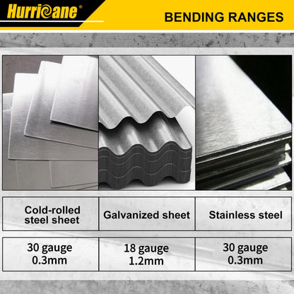 HURRICANE 18-Inch Sheet-Metal Folding Tool, HVAC Metal Seamer with 3/8- & 1-Inch Folds