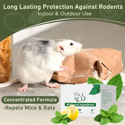 Pest Rodent Repellent,18 Pack Peppermint Oil Repellent for Mouse Rats Spider Roach Ant Squirrel Pest Control Indoor & Outdoor, Natural Mice Deterrent Replace Trap Poisoning Family & Pet Safe Green