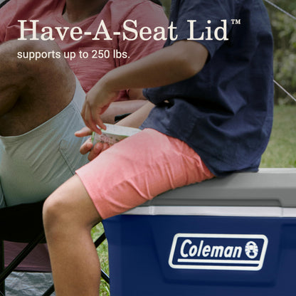 Coleman Classic Series Insulated Portable Rolling Cooler with Wheels, Leak-Resistant Outdoor Hard Cooler Keeps Ice up to 5 Days, 100-Quart