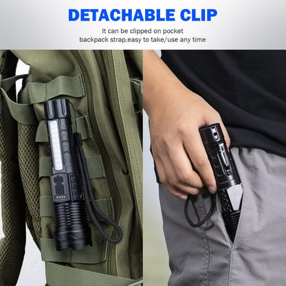 Cinlinso Flashlight High Lumens Rechargeable 2 Pack, 90000 Lumen Super Bright Led Flashlights with 7 Light Modes, IPX6 Waterproof, Powerful Handheld Flash Light for Camping Home Emergencies
