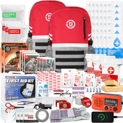 72 HRS Deluxe 72-Hour Emergency Survival Kit, Bag, First Aid, Water & Food