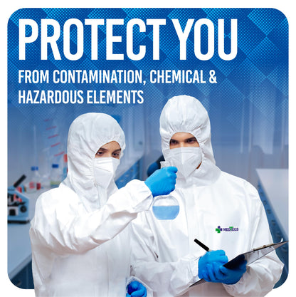 Medtecs Disposable Coverall Suits, Medical Protective PPE, 6 Sizes