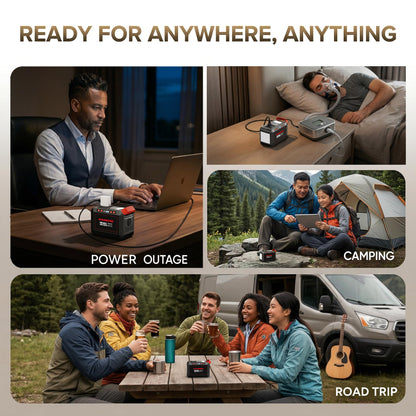 MARBERO Portable Power Station 88Wh Camping Lithium Battery Solar Generator Fast Charging with AC Outlet 120W Peak Power Bank(Solar Panel Optional) for Home Backup Outdoor Emergency RV Van Hunting