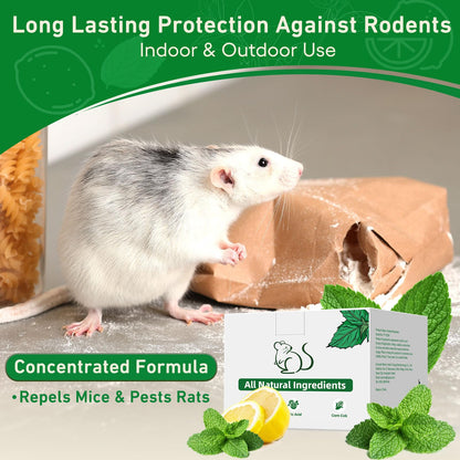 Pest Rodent Repellent,18 Pack Peppermint Oil Repellent for Mouse Rats Spider Roach Ant Squirrel Pest Control Indoor & Outdoor, Natural Mice Deterrent Replace Trap Poisoning Family & Pet Safe Green