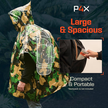 PREPARED4X Hooded Emergency Mylar Poncho