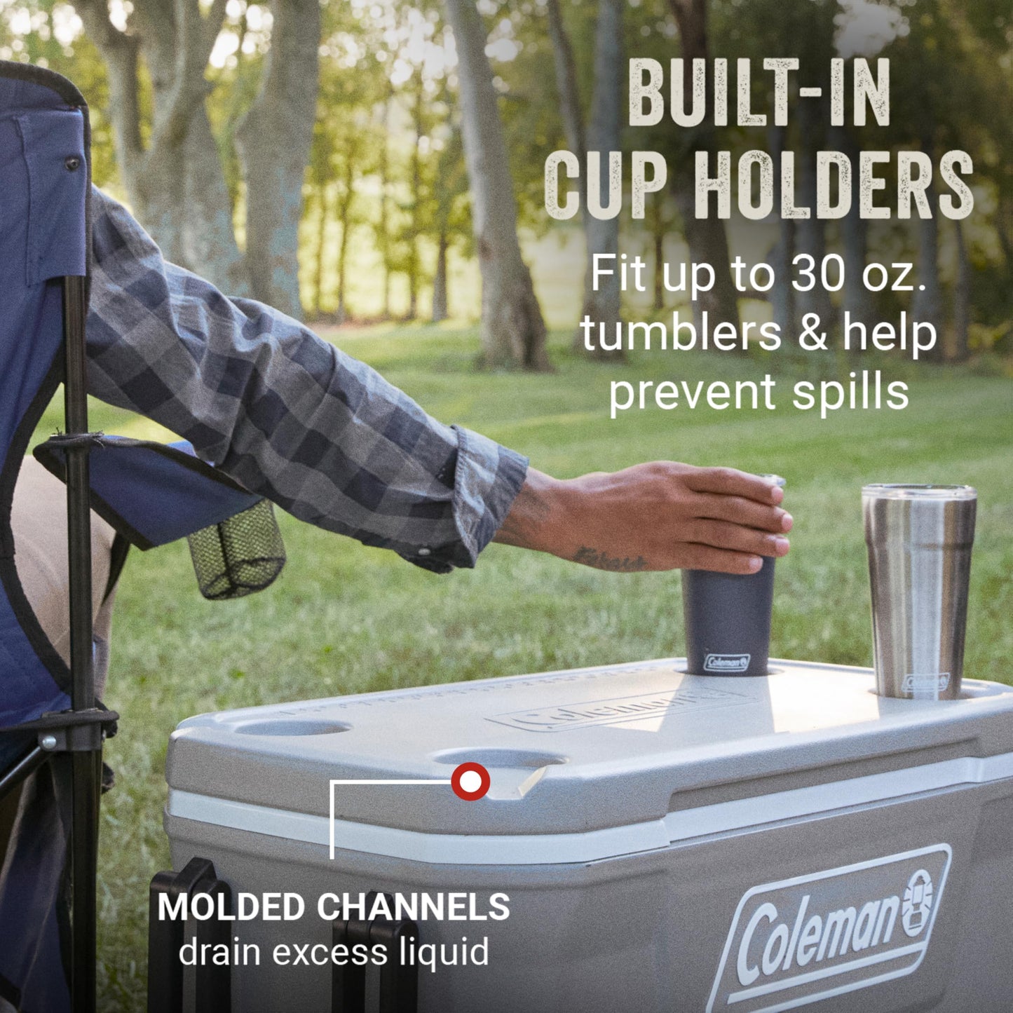 Coleman Classic Series Insulated Portable Rolling Cooler with Wheels, Leak-Resistant Outdoor Hard Cooler Keeps Ice up to 5 Days, 100-Quart