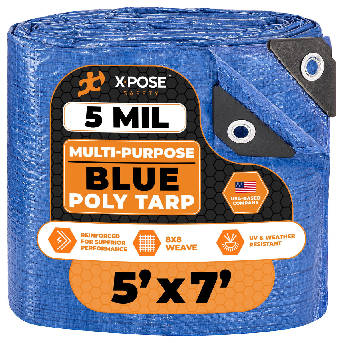 Better Blue Poly Tarp, 10 × 18 ft, 5 mil Polyethylene Protective Cover