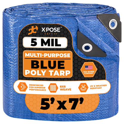 Better Blue Poly Tarp, 10 × 18 ft, 5 mil Polyethylene Protective Cover