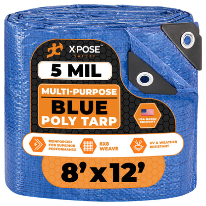 Better Blue Poly Tarp, 10 × 18 ft, 5 mil Polyethylene Protective Cover