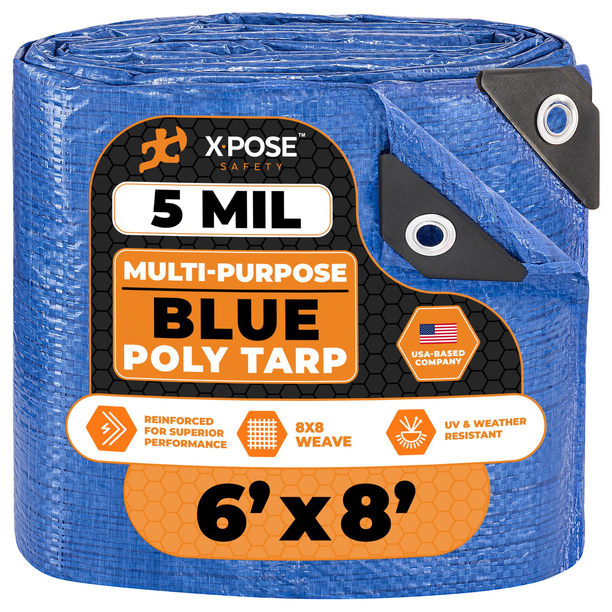 Better Blue Poly Tarp, 10 × 18 ft, 5 mil Polyethylene Protective Cover