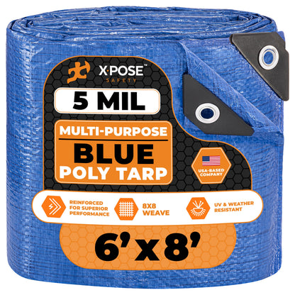 Better Blue Poly Tarp, 10 × 18 ft, 5 mil Polyethylene Protective Cover
