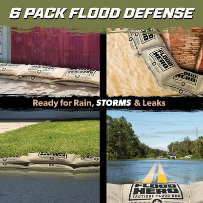 Flood Hero 6 ft Water Activated Sandbags - 2 Pack Flood Bag Barriers for Home