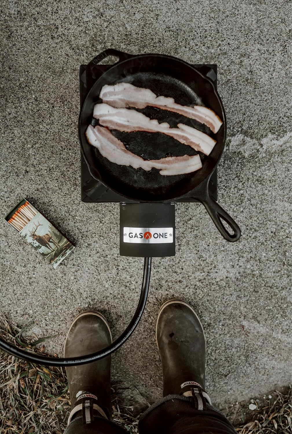 GasOne High-Pressure Propane Burner with Heat Shield & Guard for Outdoor Cooking