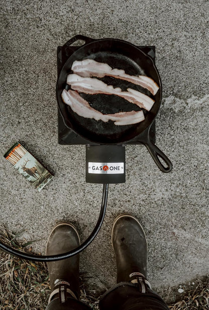 GasOne High-Pressure Propane Burner with Heat Shield & Guard for Outdoor Cooking