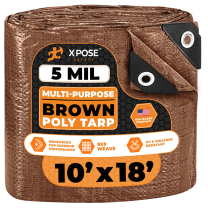 Better Blue Poly Tarp, 10 × 18 ft, 5 mil Polyethylene Protective Cover