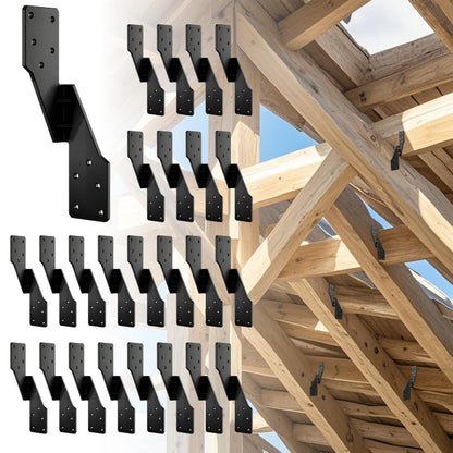 10 PCS Heavy Duty Black Hurricane Ties for Rafters,13 Gauge Thickness 2.2mm