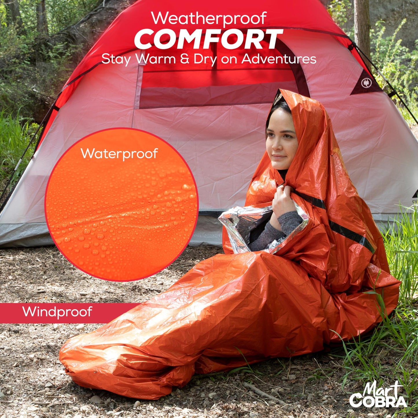Emergency Sleeping Bag for Survival Gear and Supplies Life Bivy Sack Waterproof Mylar Emergency Blankets for Survival Kit Car Camping Gear Hiking Tac Bivvy Go Bags Supplies Sleep Sacks Shelter