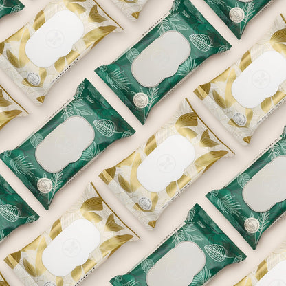 The Honest Company Hypoallergenic Flushable Wipes for Sensitive Skin, Gilded Wings, 42 Count