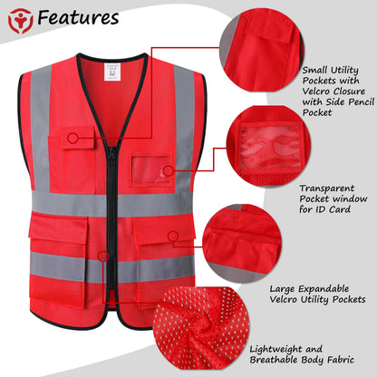 Reflective Safety Vest for Men Women Construction Vest ANSI Standard AP1
