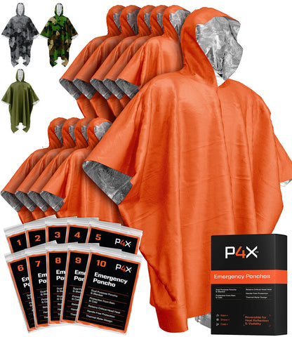 PREPARED4X Hooded Emergency Mylar Poncho