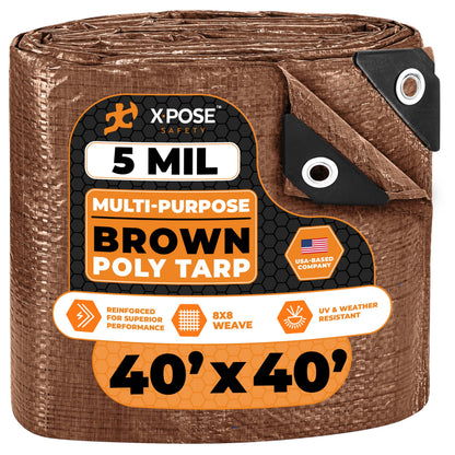 Better Blue Poly Tarp, 10 × 18 ft, 5 mil Polyethylene Protective Cover