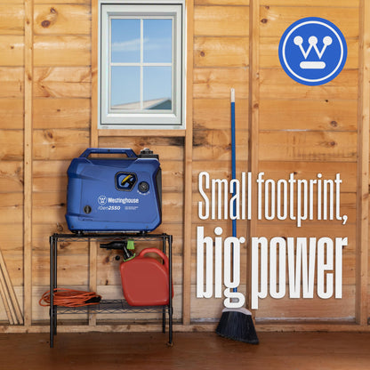Westinghouse 2550 Peak Watt Super Quiet & Lightweight Portable Inverter Generator, RV Ready 30A Outlet, Gas Powered, Parallel Capable, Long Run Time,Blue