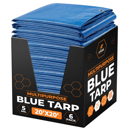 Better Blue Poly Tarp, 10 × 18 ft, 5 mil Polyethylene Protective Cover