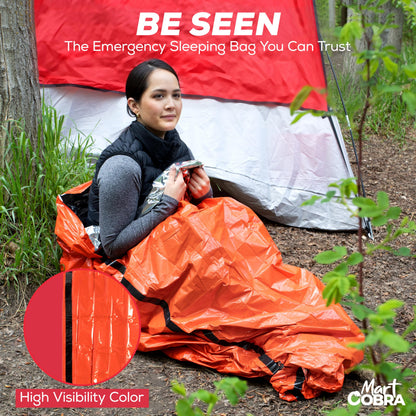 Emergency Sleeping Bag for Survival Gear and Supplies Life Bivy Sack Waterproof Mylar Emergency Blankets for Survival Kit Car Camping Gear Hiking Tac Bivvy Go Bags Supplies Sleep Sacks Shelter