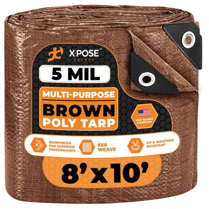 Better Blue Poly Tarp, 10 × 18 ft, 5 mil Polyethylene Protective Cover