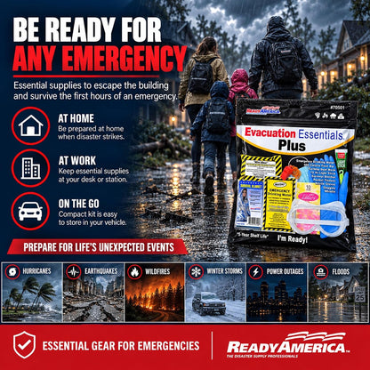 QuakeHold! 70501 1-Person Disaster Evacuation Essentials Plus Kit