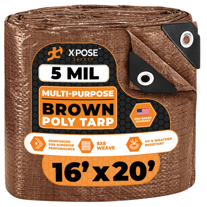 Better Blue Poly Tarp, 10 × 18 ft, 5 mil Polyethylene Protective Cover