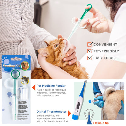 ARCA PET Cat & Dog First Aid Kit for Car - Pet Emergency Kit for Home Office Travel – Dog Camping Essentials with Digital Thermometer, Muzzle & Mini First Aid Pouch