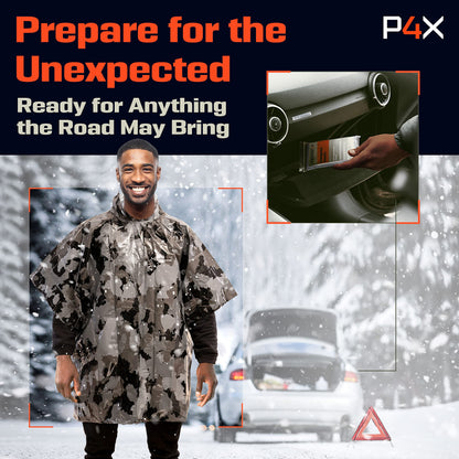 PREPARED4X Hooded Emergency Mylar Poncho
