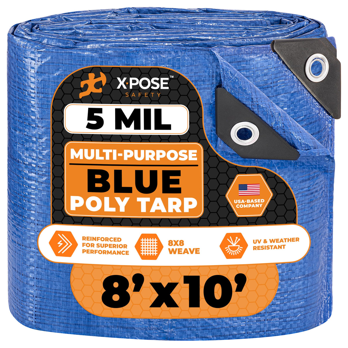 Better Blue Poly Tarp, 10 × 18 ft, 5 mil Polyethylene Protective Cover