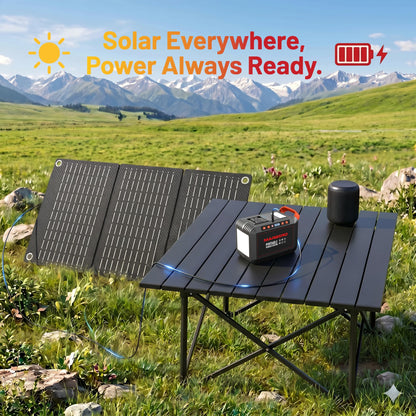 MARBERO Portable Power Station 88Wh Camping Lithium Battery Solar Generator Fast Charging with AC Outlet 120W Peak Power Bank(Solar Panel Optional) for Home Backup Outdoor Emergency RV Van Hunting