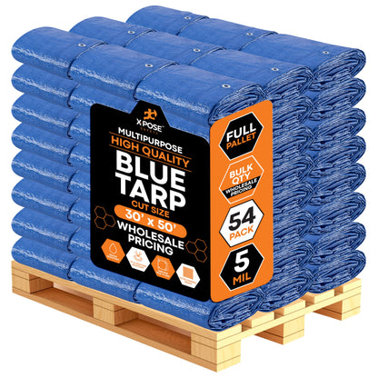Better Blue Poly Tarp, 10 × 18 ft, 5 mil Polyethylene Protective Cover