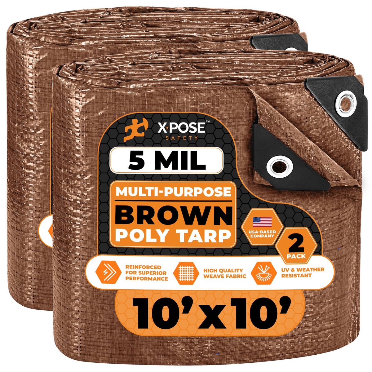 Better Blue Poly Tarp, 10 × 18 ft, 5 mil Polyethylene Protective Cover