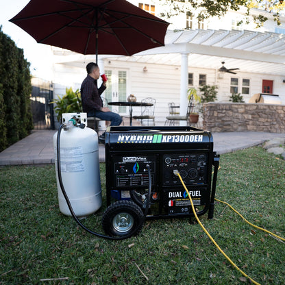 DuroMax XP12000EH 12,000-Watt Dual Fuel Portable Generator – Gas & Propane, Electric Start, Whole Home Backup Power, Transfer Switch Ready, RV & Emergency Ready