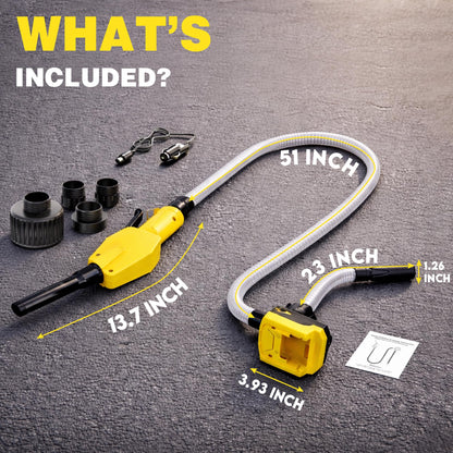 Keimi 5 GPM Cordless Fuel Transfer Pump with Auto-Stop & Hand Trigger Nozzle, Compatible with DeWalt 20V & Milwaukee 18V Batteries, Gas Can Pump for Gasoline/Diesel, 51" Hose & 4 Adapters
