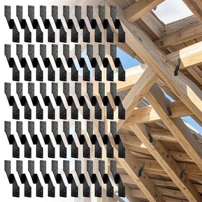 10 PCS Heavy Duty Black Hurricane Ties for Rafters,13 Gauge Thickness 2.2mm