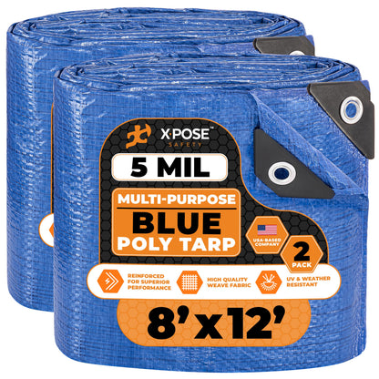 Better Blue Poly Tarp, 10 × 18 ft, 5 mil Polyethylene Protective Cover