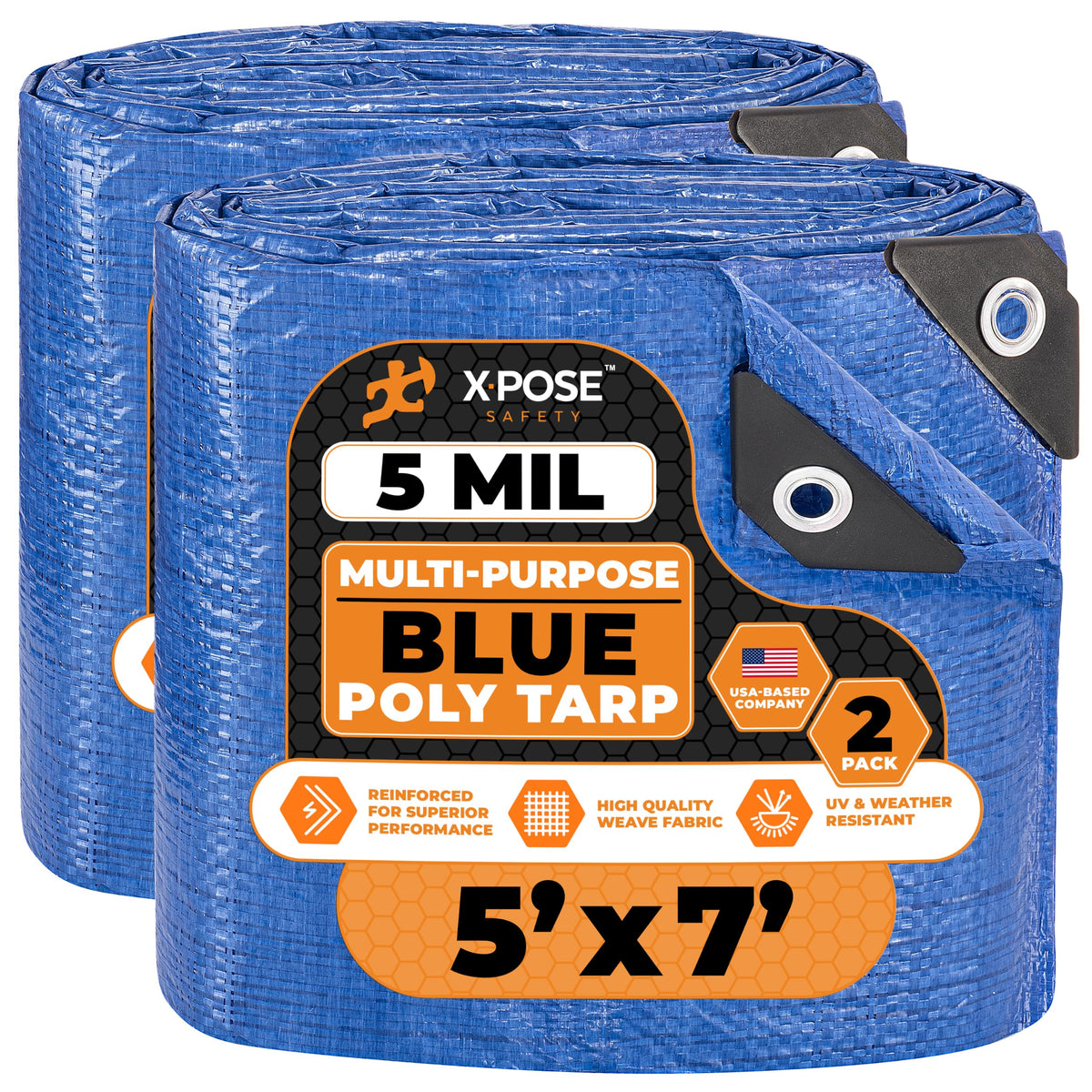 Better Blue Poly Tarp, 10 × 18 ft, 5 mil Polyethylene Protective Cover