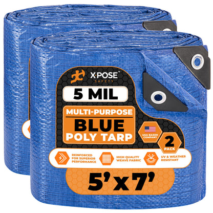 Better Blue Poly Tarp, 10 × 18 ft, 5 mil Polyethylene Protective Cover
