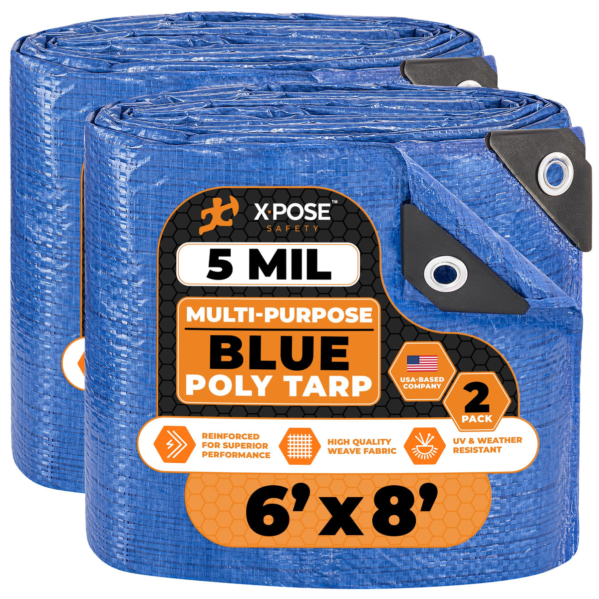 Better Blue Poly Tarp, 10 × 18 ft, 5 mil Polyethylene Protective Cover